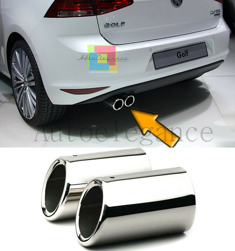 CHROME EXHAUST TIPPER STAINLESS STEEL RLINE LOOK FOR VW GOLF 7 VII 2012-2015