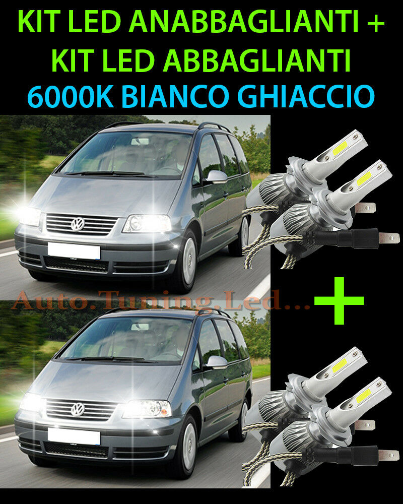 KIT LED LAMPADE ABBAGLIANTI & ANABBAGLIANTI PER VW SHARAN 2001-2010 -.