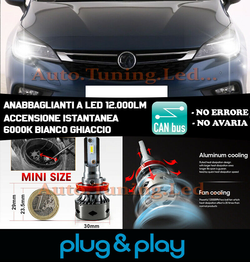 OPEL ASTRA K LED LOW BEAM HEADLIGHTS INSTANT NO FAILURE 12.000LM