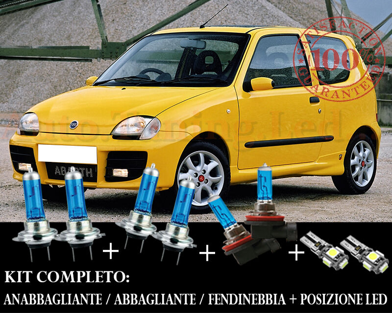 FIAT 600 SEICENTO 98-10 SET COMPLETO LAMPADE BLU XENON + POSIZIONE A LED