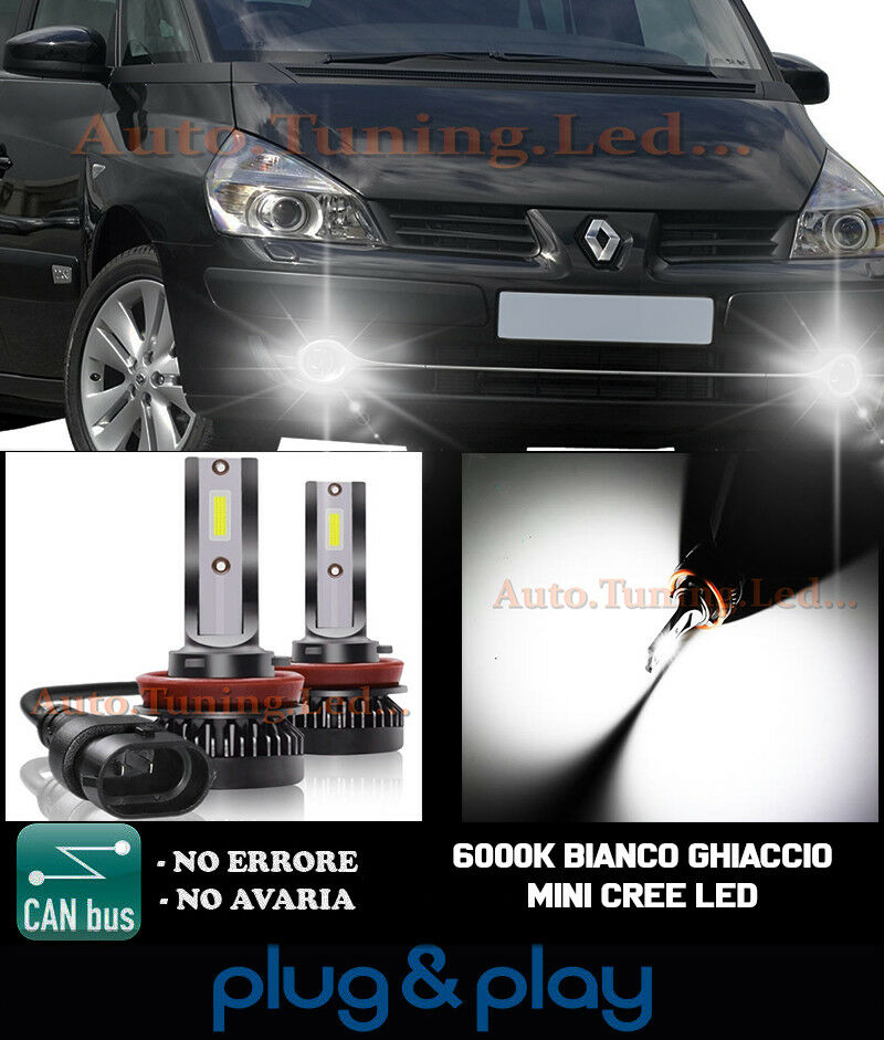 CREE LED FOG LIGHTS RENAULT ESPACE IV CAMBUS ICE WHITE 8000LM
