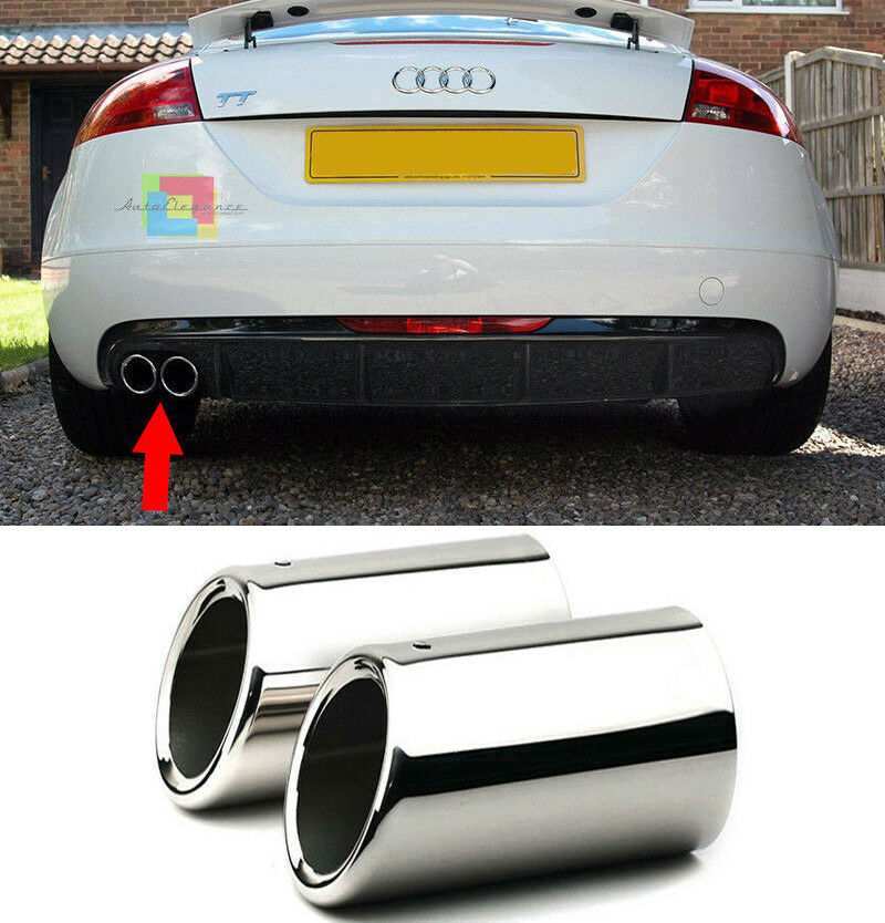 TERMINALI DI SCARICO CROMATI ACCIAIO INOX LOOK SLINE PER AUDI TT 8J 2006-2014