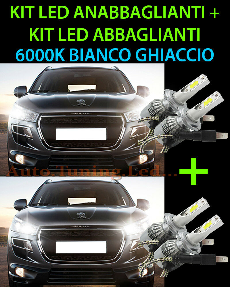 KIT LED LAMPADE ABBAGLIANTI & ANABBAGLIANTI PER PEUGEOT 4008 2011+ -.