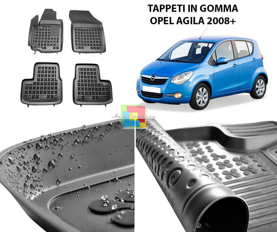 OPEL AGILA 2008 IN POI TAPPETINI AUTO IN GOMMA - TAPPETI TOP QUALITA -1-