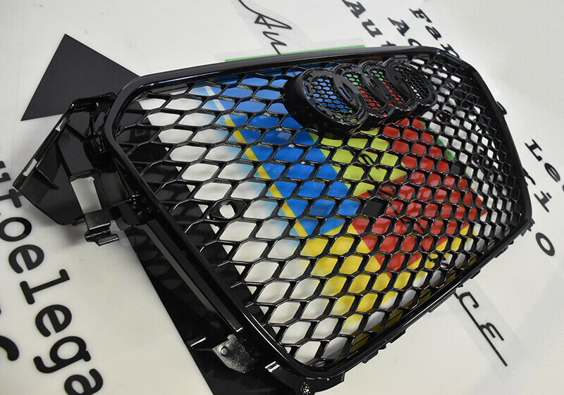 GRIGLIA ANTERIORE AUDI A4 B8 2012-2015 LIFT CALANDRA RS4 NIDO D'APE NERA