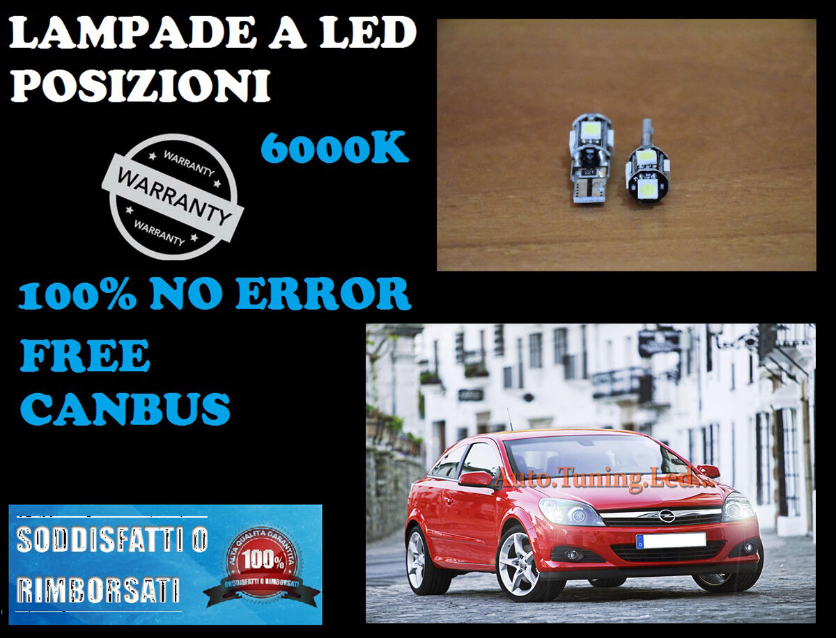 COPPIA LUCI POSIZIONI OPEL ASTRA H GTC 05-09 CANBUS H6W BIANCO GHIACCIO AUTOELEGANCERICAMBI