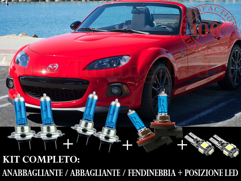 MAZDA MX5 2006-2014 SET COMPLETO LAMPADE BLU XENON + POSIZIONE A LED