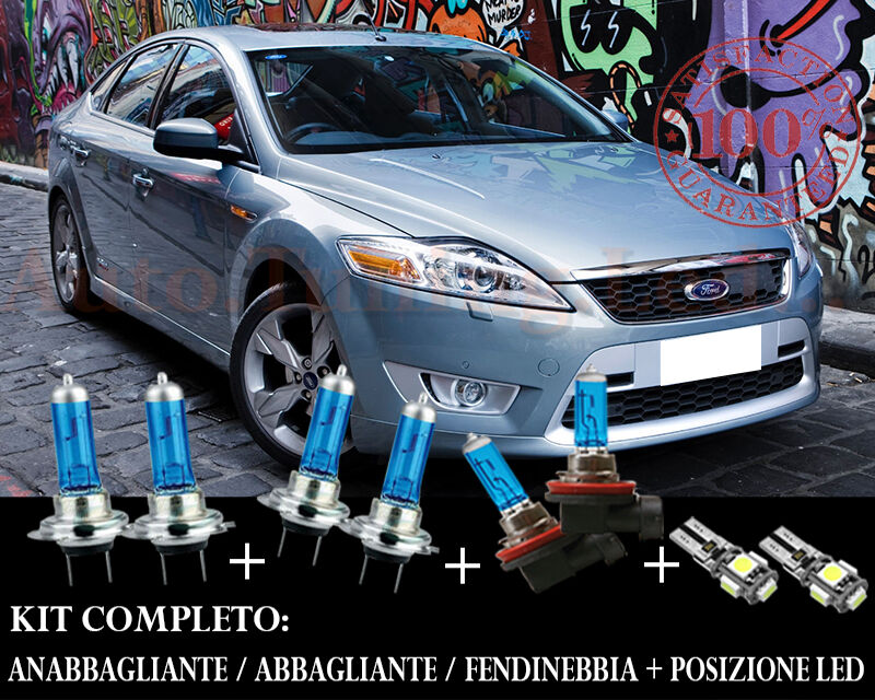 FORD MONDEO 2007-2014 SET COMPLETO LAMPADE BLU XENON + POSIZIONE A LED