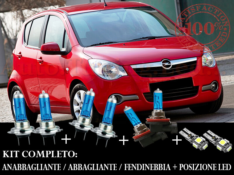 OPEL AGILA B 2008+ SET COMPLETO LAMPADE BLU XENON + POSIZIONE A LED
