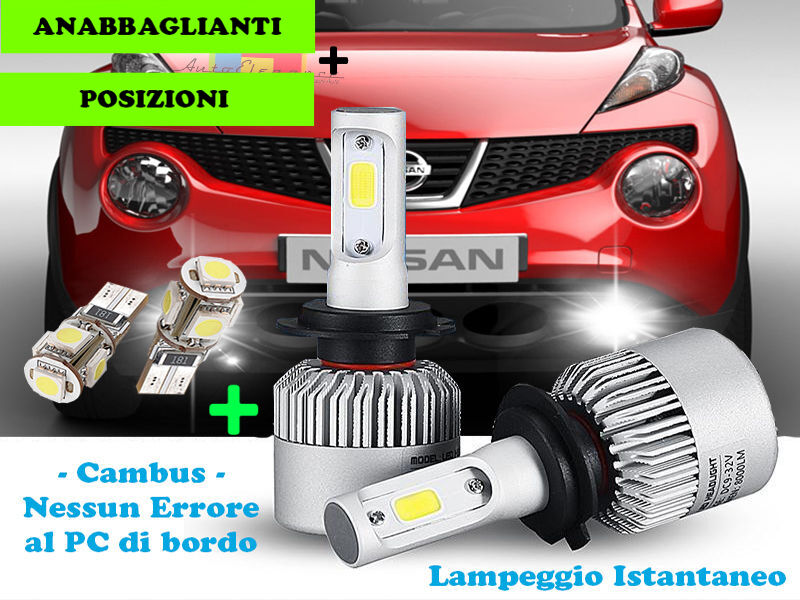 HIGH BEAM LOW BEAM + POSITIONS LED NISSAN JUKE 2010+ CREE