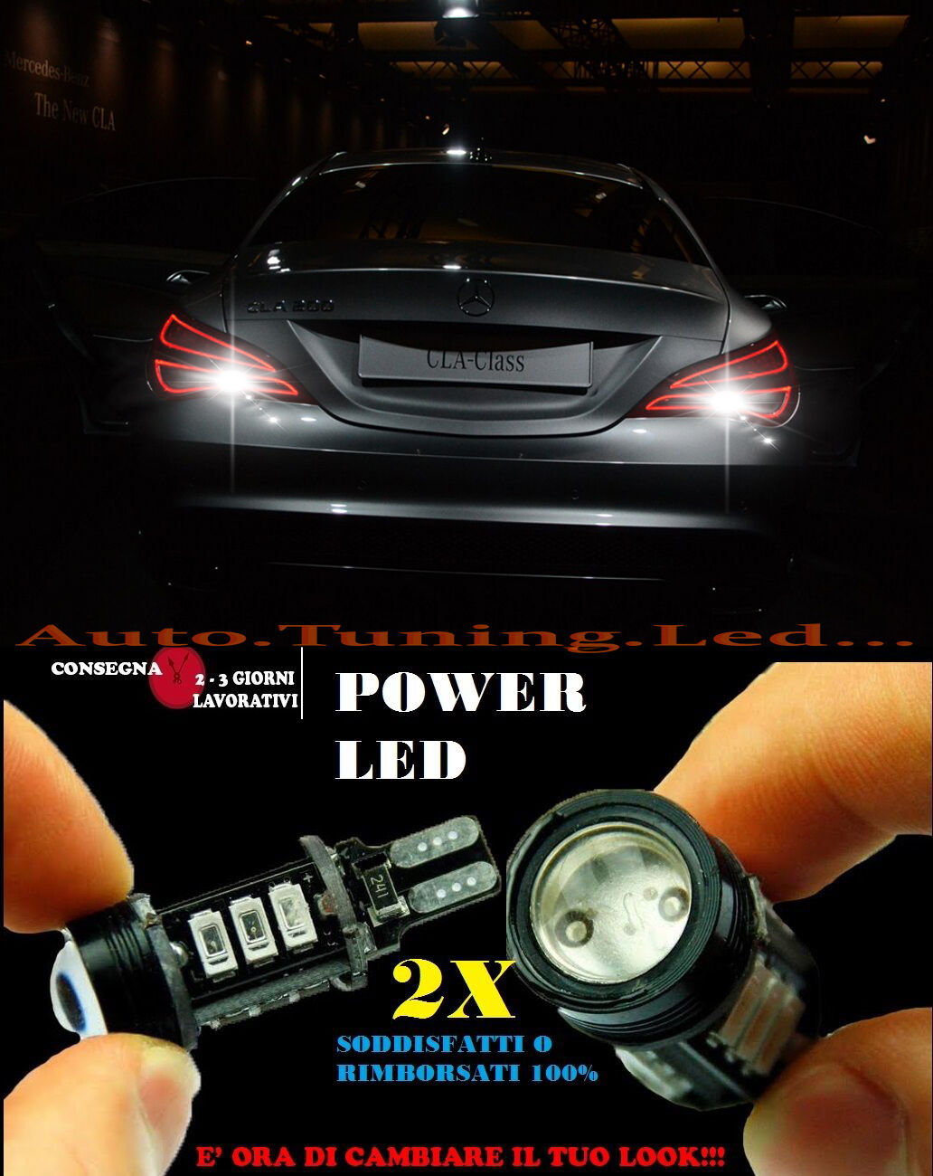 MERCEDES CLA 6000K LED REVERSING LIGHTS T15 W16W CANBUS NO ERROR