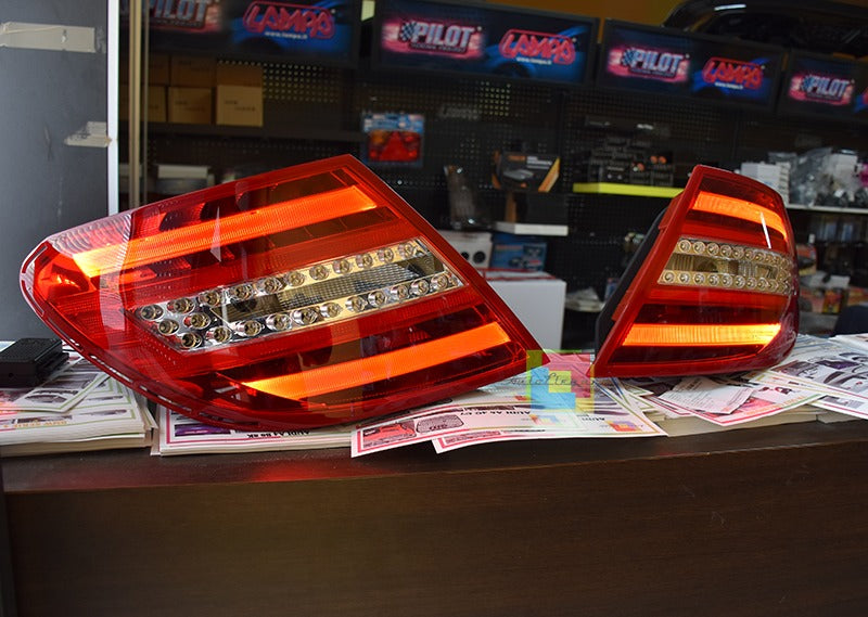 MERCEDES CLASSE C W204 2007-2012 FARI POSTERIORI LED LOOK RESTYLING