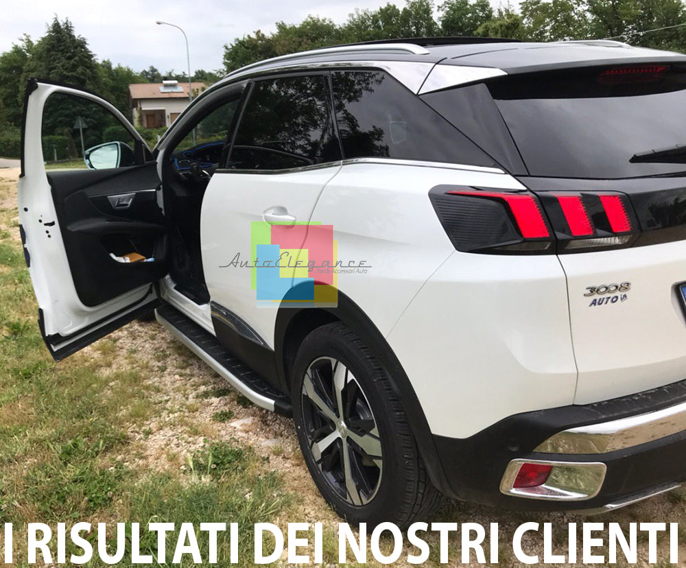 PEUGEOT 3008 II SUV 2016+ PEDANE LATERALI SOTTO PORTA ANTISCIVOLO