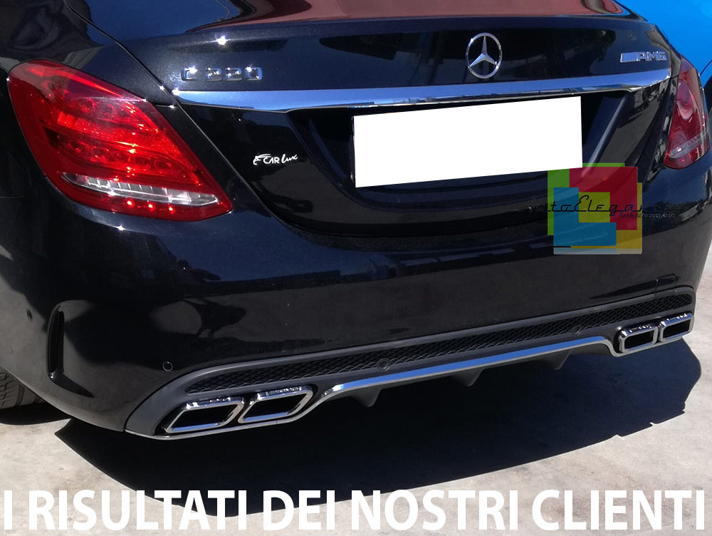 MERCEDES C W205 S205 SOTTO PARAURTI DIFFUSORE POSTERIORE AMG + TERMINALI