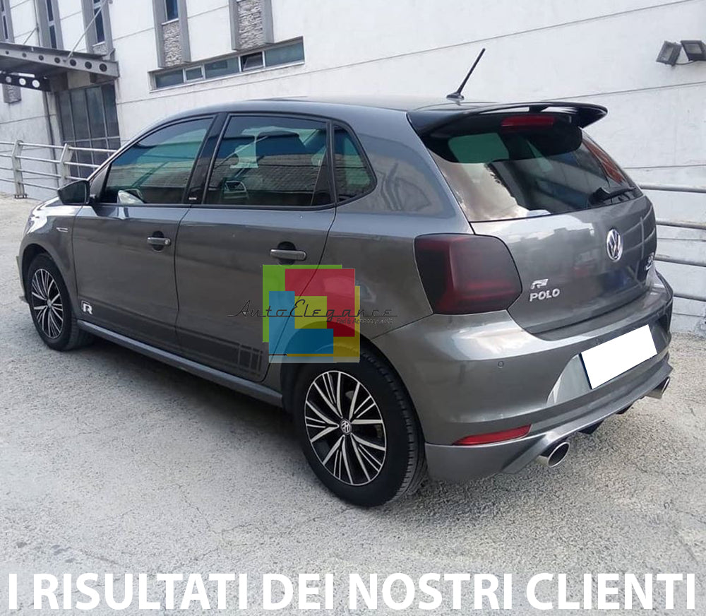 VW POLO 6R 6C ABS DIFFUSER RLINE DOUBLE EXHAUST UNDER REAR BUMPER