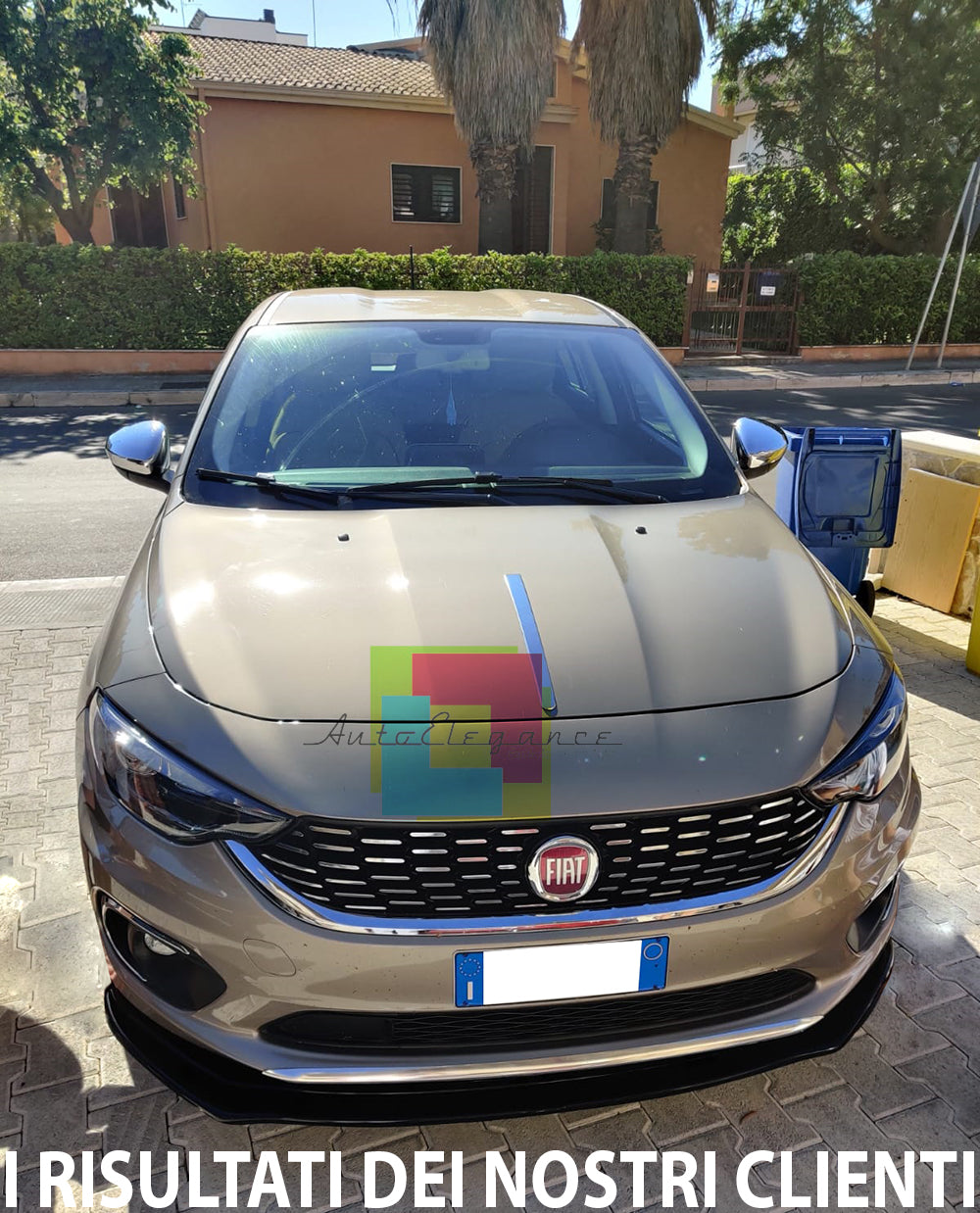 SPLITTER FIAT TIPO 2015+ UNDER FRONT BUMPER IN ABS GLOSSY BLACK LIP