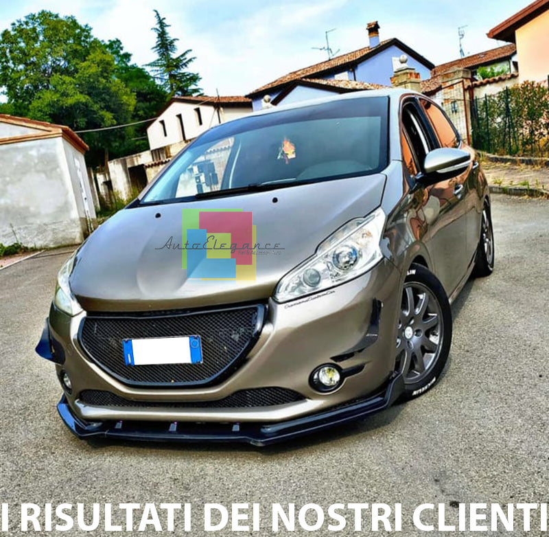 SPLITTER PEUGEOT 208 2012+ LAMA SOTTO PARAURTI ANTERIORE IN ABS LOOK SPORTIVO NERO