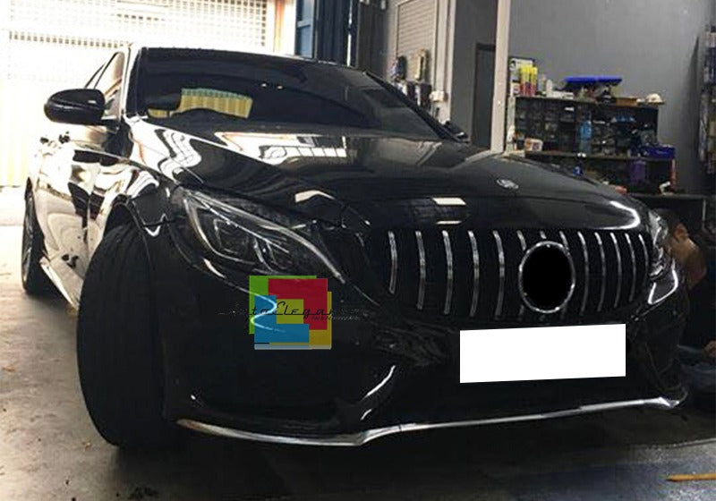 00036 GRIGLIA ANTERIORE MERCEDES C C205 A205 2015-2018 CALANDRA PROFILI SATINATI AUTOELEGANCERICAMBI