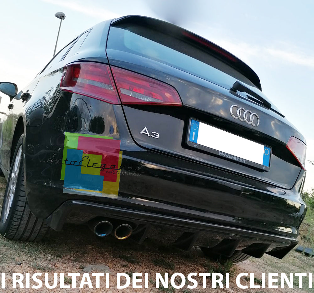 SOTTO PARAURTI AUDI A3 8V SPORTBACK 2012-2015 DIFFUSORE RS3 TOP QUALITA' ABS -