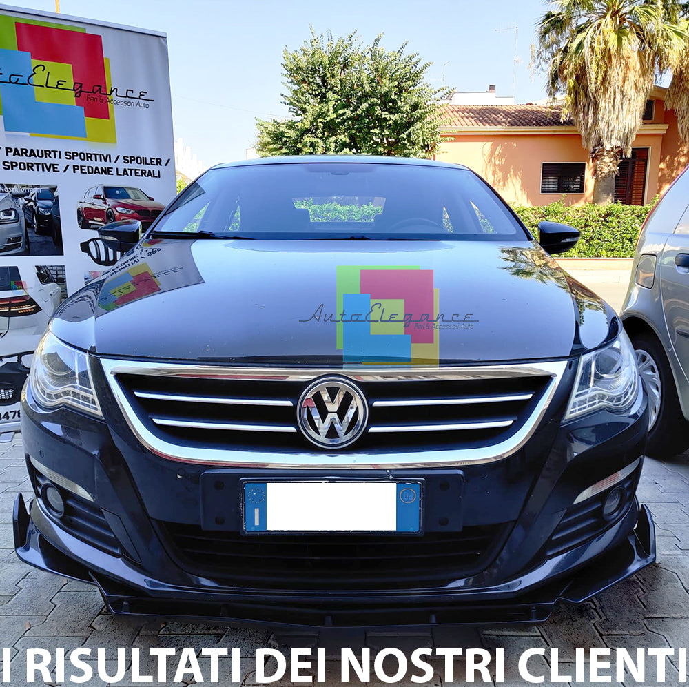 VW PASSAT CC 2008-2012 FRONT BUMPER SPLITTER GLOSS BLACK RS LOOK - 3P -