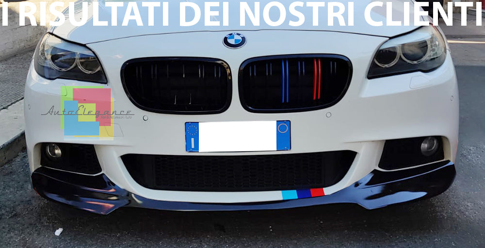 BMW SERIE 5 F10 F11 2009+ SOTTO PARAURTI ANTERIORE SPLITTER NERO LUCIDO ABS AUTOELEGANCERICAMBI
