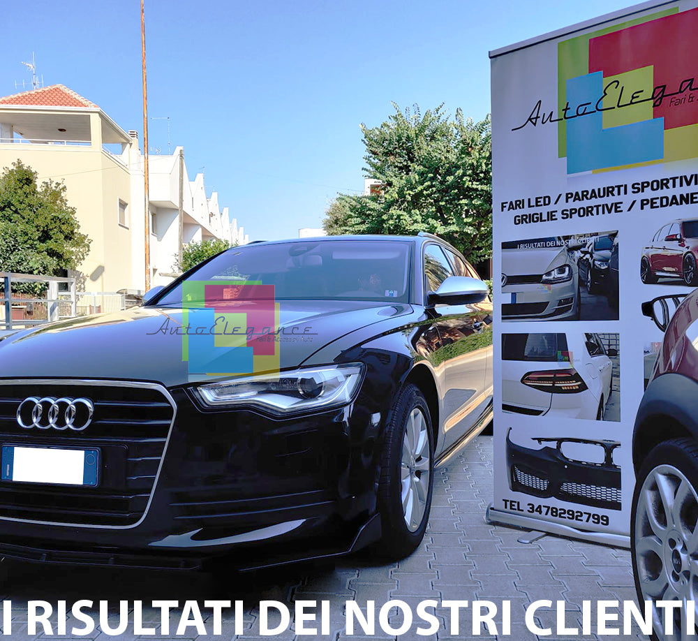 SPLITTER AUDI A6 4G C7 2011-2018 LIP NERO LUCIDO SOTTO PARAURTI ABS