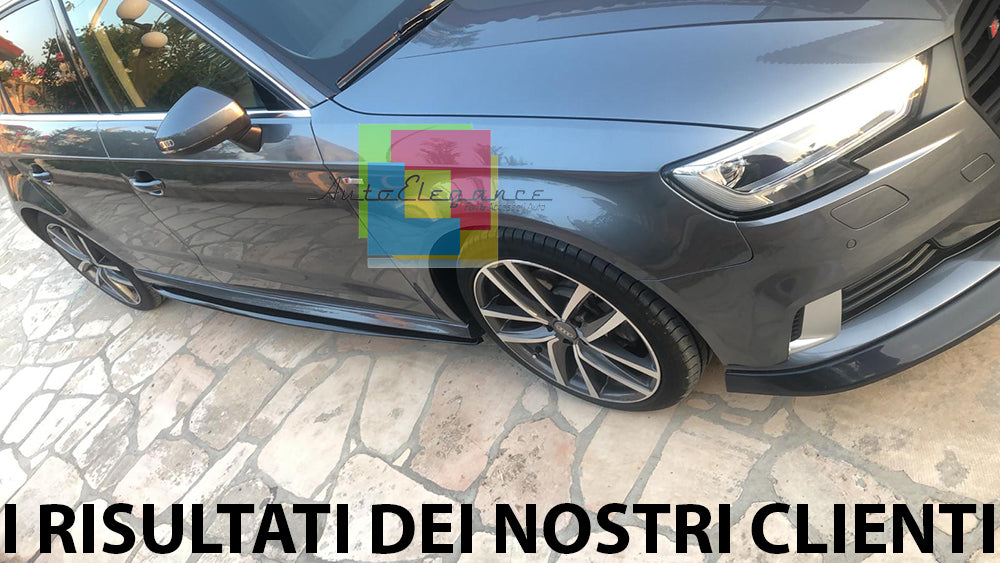 FLAPS SOTTO MINIGONNE LATERALI AUDI A3 8V RESTYLING 2017+ ABS NERO LUCIDO