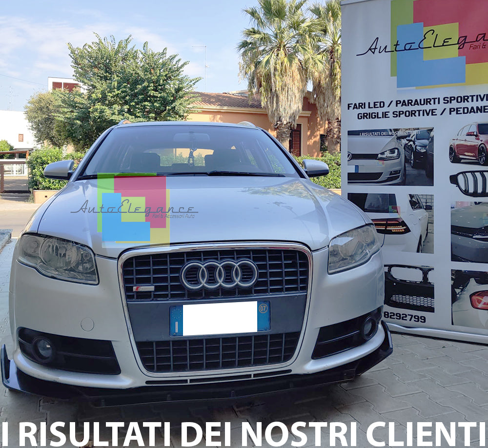 SPLITTER AUDI A4 B7 AVANT SEDAN 2004-2007 LIP GLOSSY BLACK UNDER BUMPER ABS