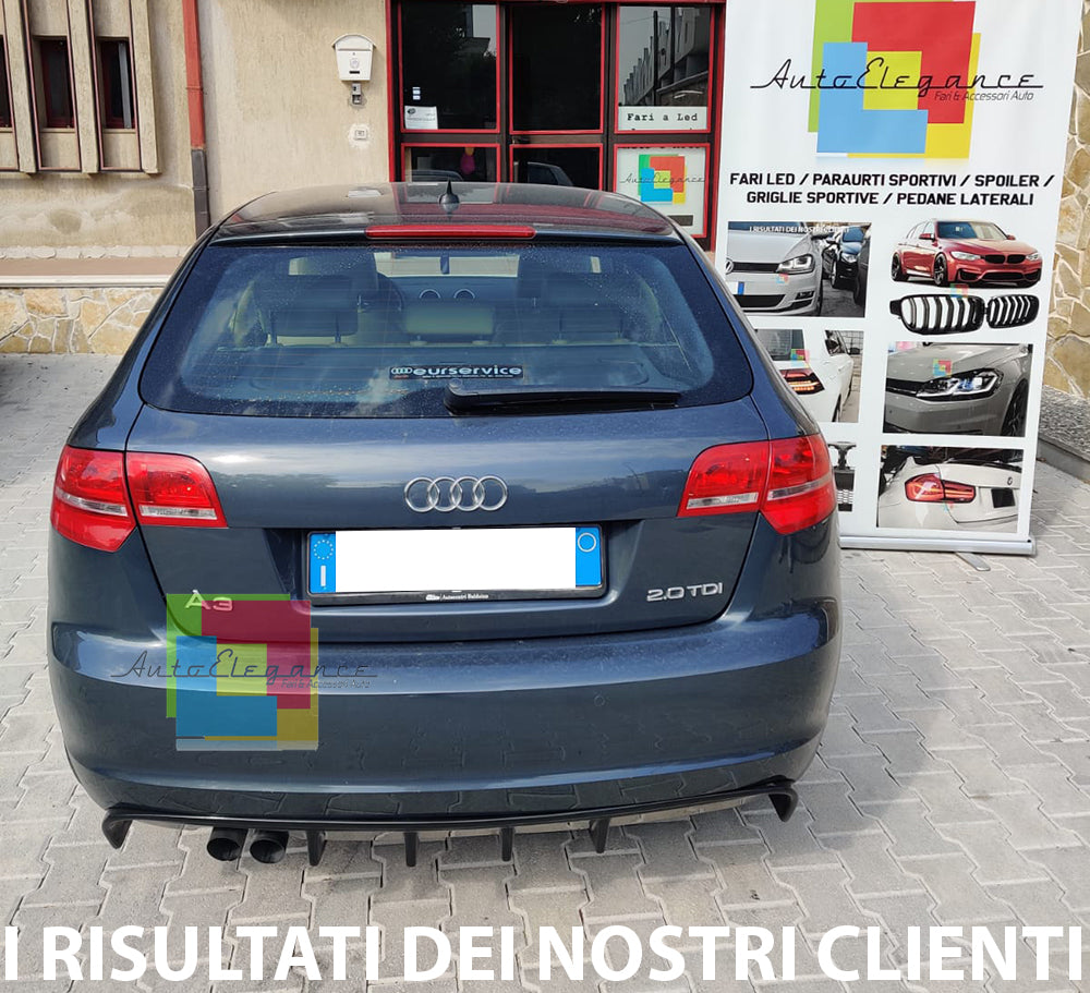 AUDI A3 S3 8P 2008-2012 FACELIFT UNDER BUMPER DIFFUSER RS3 ABS GLOSSY BLACK