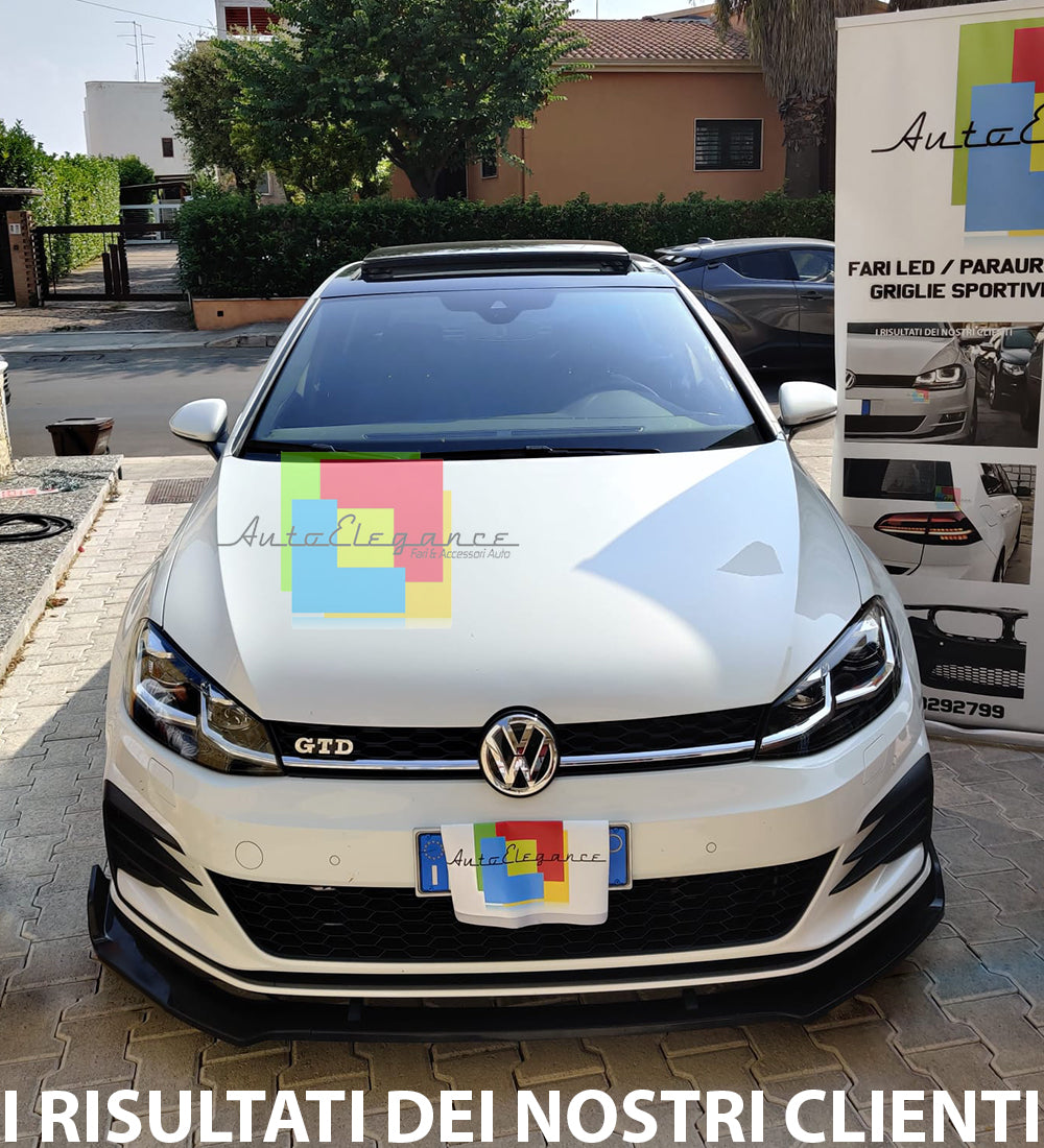 VW GOLF 7.5 FACELIFT SPOILER UNDER FRONT BUMPER ABS BLACK