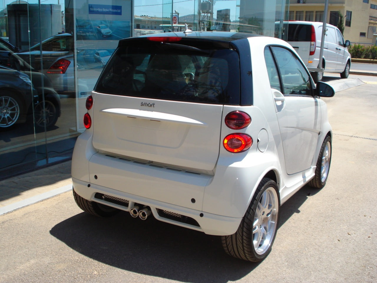 DOUBLE EXHAUST SPOILER REAR DIFFUSER SMART FORTWO 451 ABS