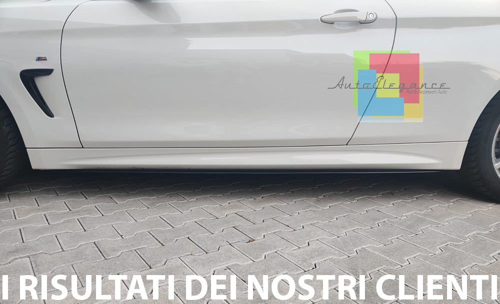 BMW SERIE 4 F32 F33 F36 SOTTO MINIGONNE LATERALI ABS / PLASTIC NERO LUCIDO LAME AUTOELEGANCERICAMBI