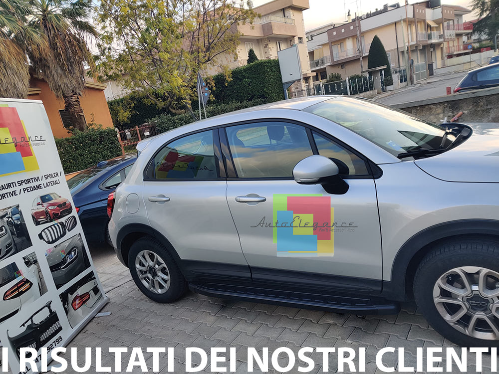 FIAT 500X 2014+ PEDANE LATERALI TOP QUALITA' SOTTOPORTA NERO - NEW