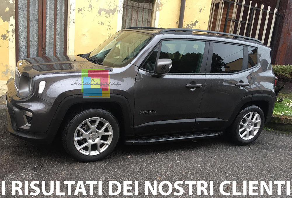 JEEP RENEGADE 2014+ PEDANE LATERALI NERE SOTTO PORTA ANTISCIVOLO