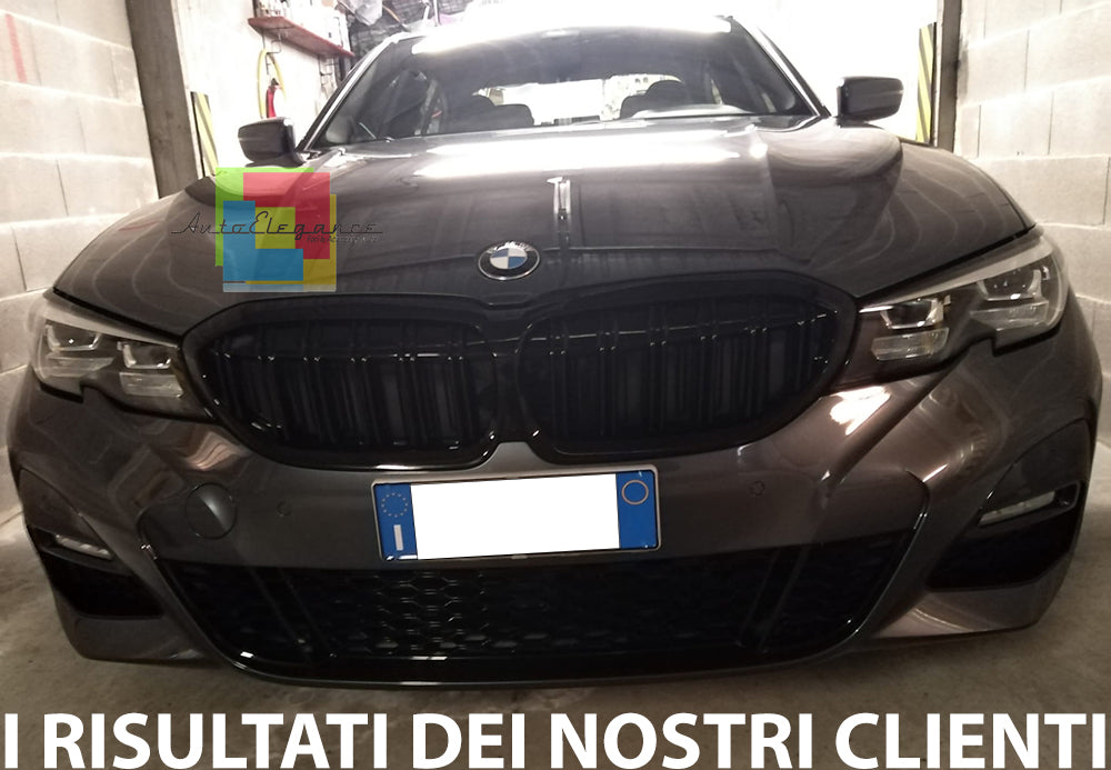 BMW SERIE 3 G20 G21 2018+ MACHERINE NERE DOPPIA STRISCIA LOOK M ANTERIORI NERO AUTOELEGANCERICAMBI