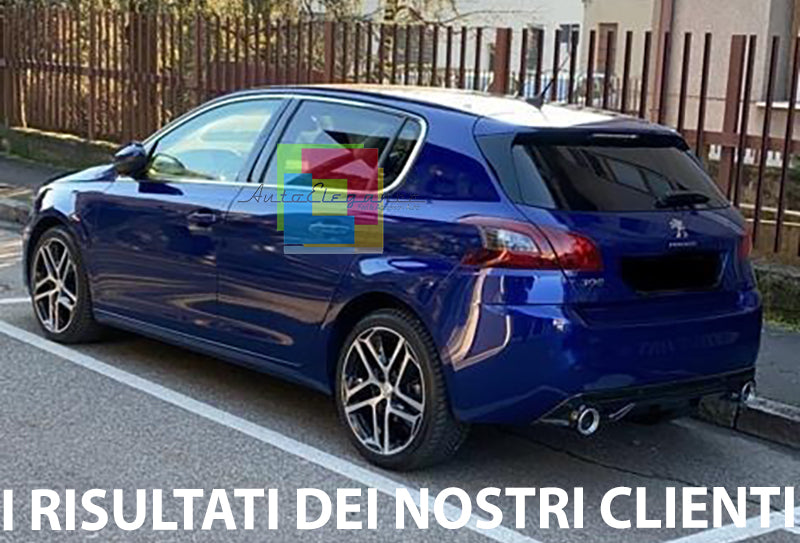PEUGEOT 308 II 5 PORTE DIFFUSORE SOTTO PARAURTI POSTERIORE LOOK GTI IN ABS NERO LUCIDO