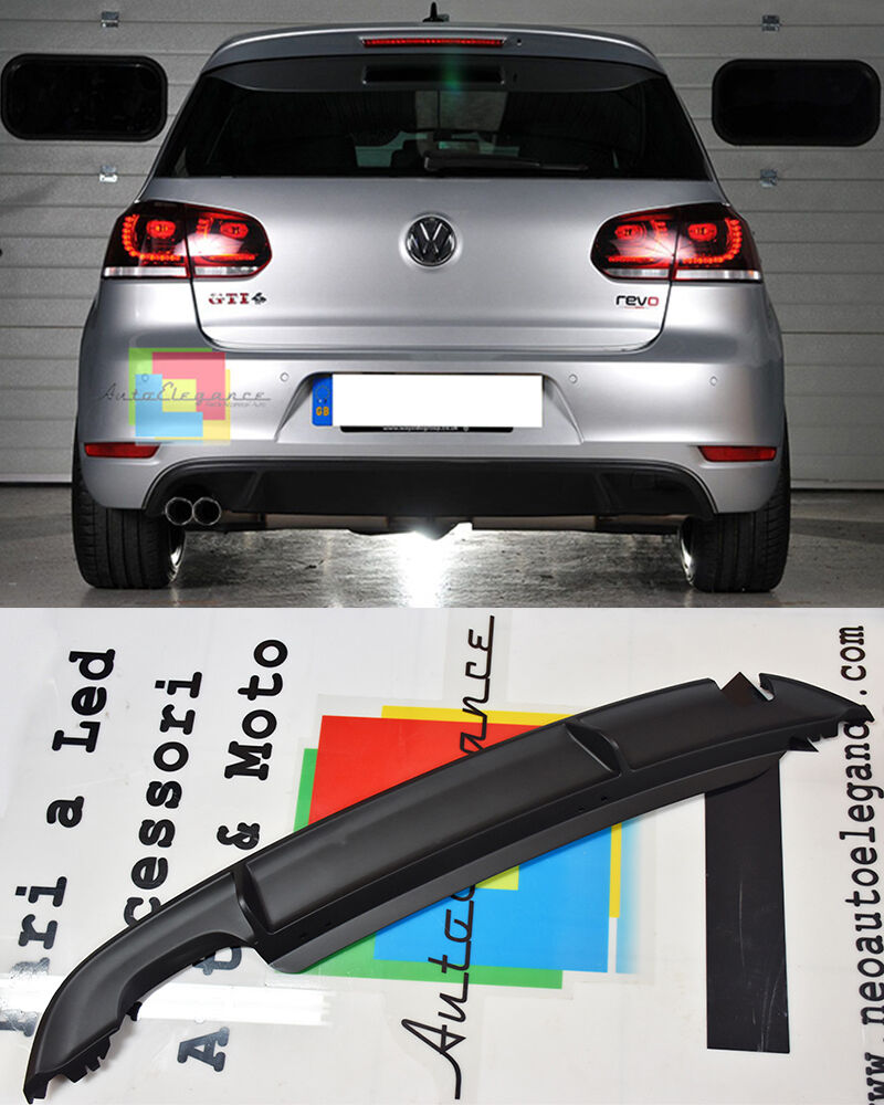 VW GOLF 6 2008-2012 DIFFUSORE SOTTO PARAURTI POSTERIORE LOOK GTI