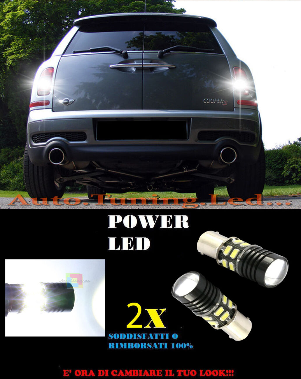 LAMPADE RETROMARCIA A LED P21W BA15 MINI CLUBMAN R55 6000K CANBUS NO ERROR