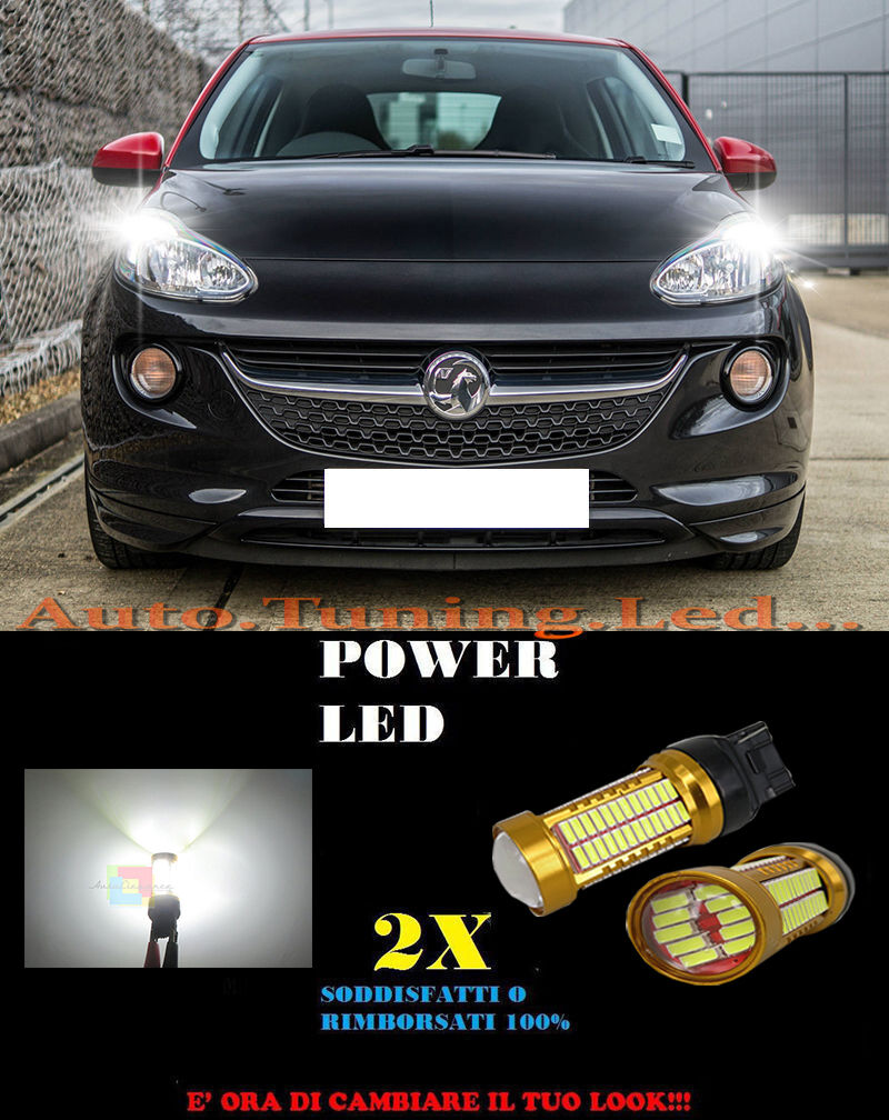 OPEL ADAM 2012+ LUCI DIURNE T20 A 58 LED COPPIA NO ERROR BIANCO SUPER QUALITA'