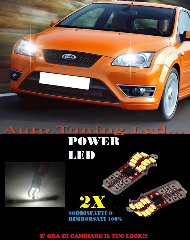 LUCI POSIZIONE FORD FOCUS MK2 CANBUS T10 BIANCO 20 LED SUPER QUALITA