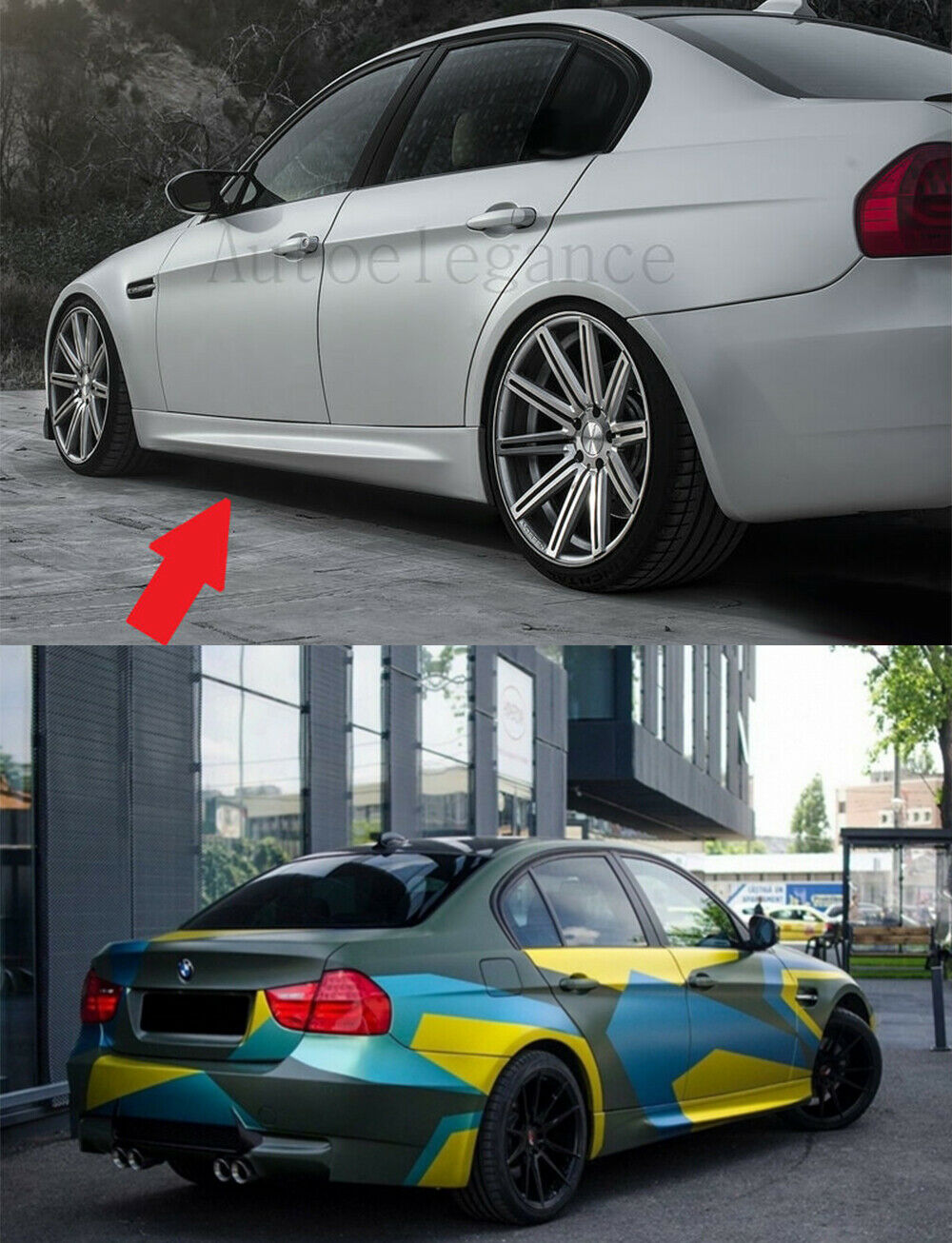 SIDE SKIRTS BMW 3 SERIES E90 E91 04-12 UNDER DOOR SPOILER M3 LOOK ABS