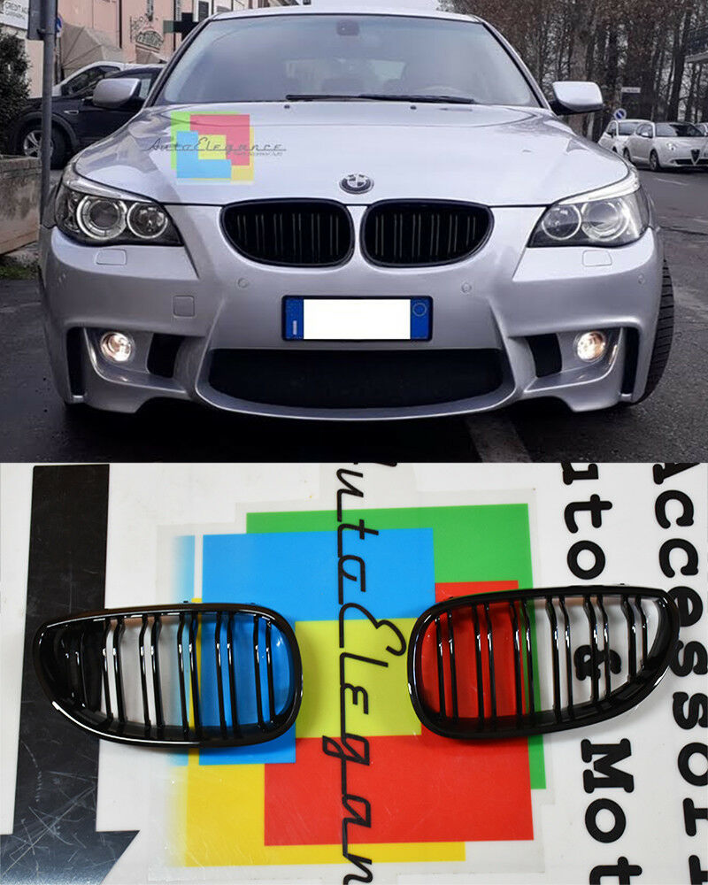 M5 FRONT GRILLES FOR BMW 5 SERIES E60 E61 04-10 DOUBLE STRIPE GRILLE-
