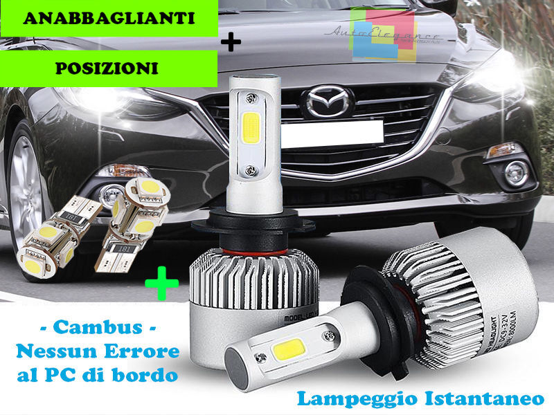 LAMPADE ANABBAGLIANTI CREE LED + T10 POSIZIONI PER MAZDA 3 2013+