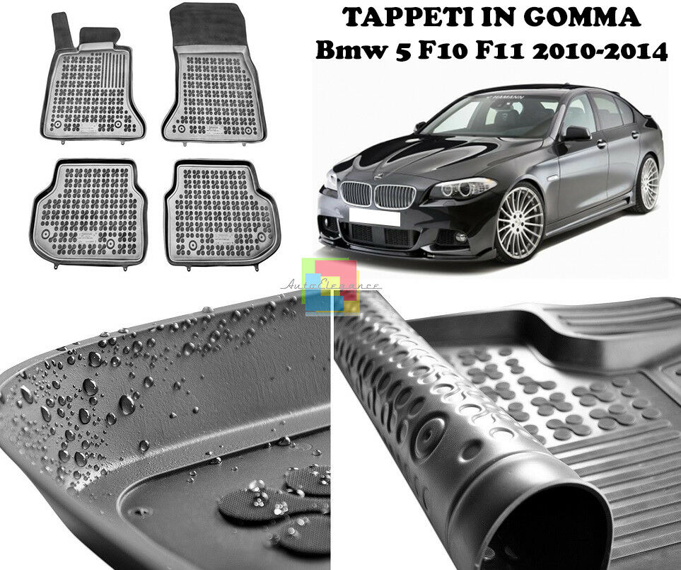 BMW SERIE 5 F10 F11 2010-2014 TAPPETINI AUTO GOMMA - TAPPETI TOP QUALITA -1- AUTOELEGANCERICAMBI