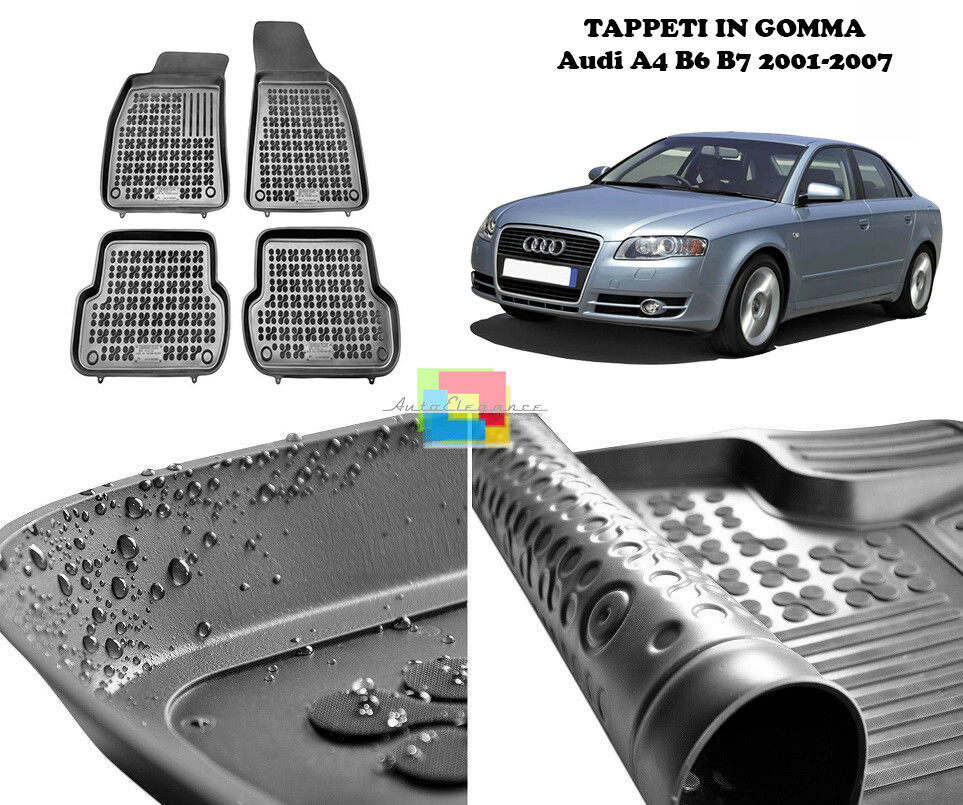 Audi A4 B6 B7 2001-2007 TAPPETINI AUTO IN GOMMA - TAPPETI TOP QUALITA -1- AUTOELEGANCERICAMBI