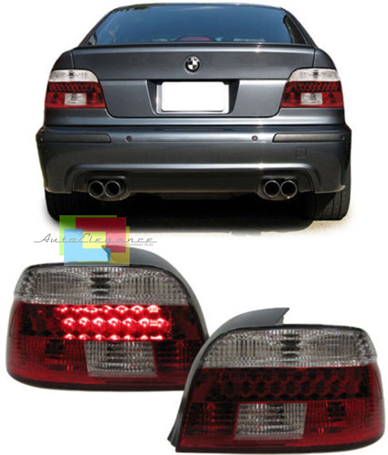 FARI POSTERIORI A LED BMW SERIE 5 E39 BERLINA 95-00 FANALI ROSSO / TRASPARENTE