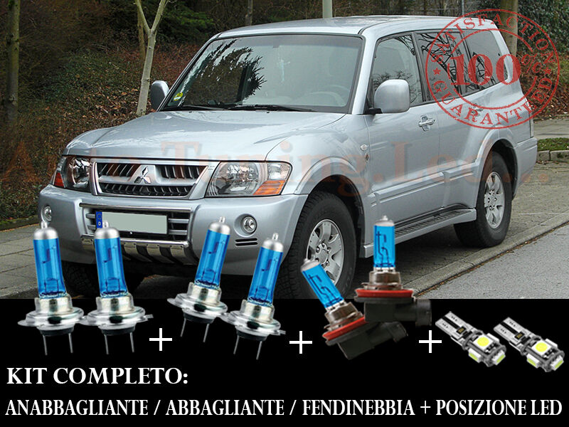 MITSUBISHI PAJERO 2000-2007 SET COMPLETO LAMPADE BLU XENON + POSIZIONE A LED
