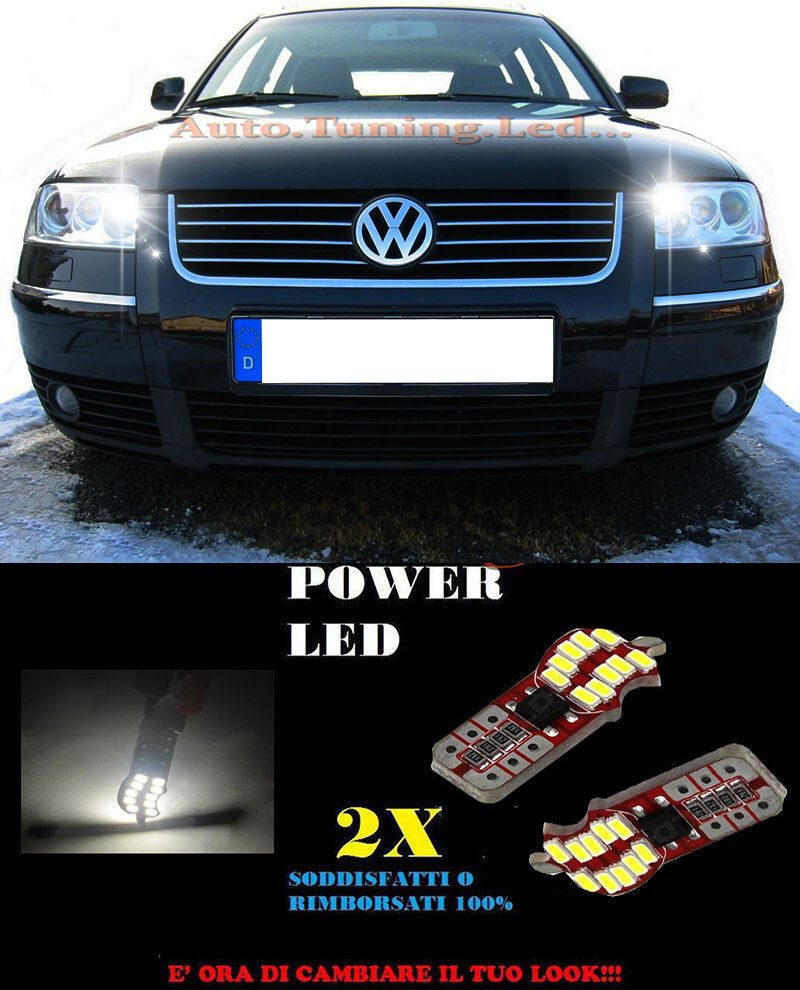 LUCI POSIZIONE VW PASSAT 3BG 2000-2005 CANBUS T10 BIANCO 20 LED SUPER QUALITA