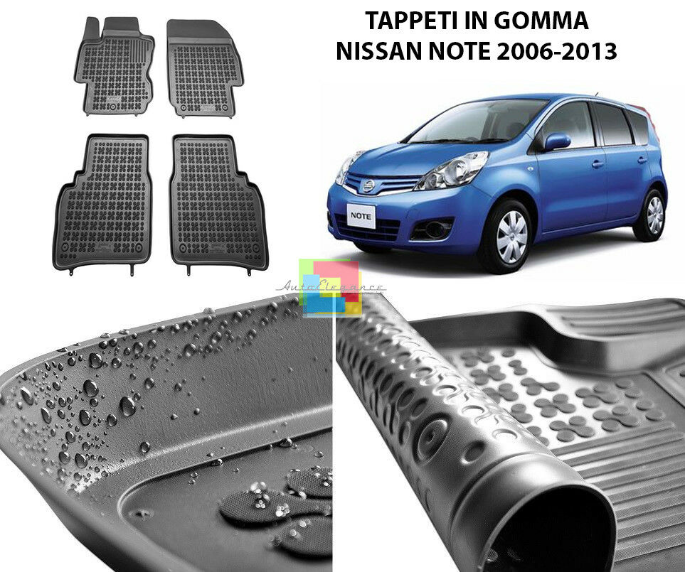 NISSAN NOTE 2006-2013 TAPPETINI AUTO IN GOMMA - TAPPETI TOP QUALITA -1-