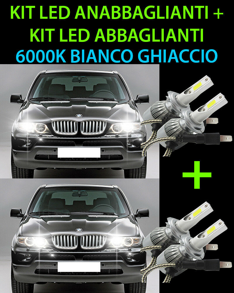 KIT LED LAMPADE ABBAGLIANTI & ANABBAGLIANTI PER BMW X5 E53 2000-2007 -.